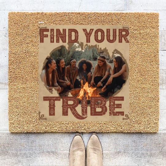 Find Your Tribe Nature Camping Design Coir Doormats