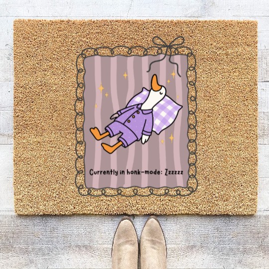 Silly Goose in Honk-Mode Pajama Design Coir Doormats