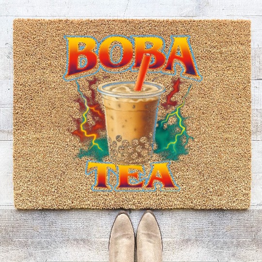 Boba Tea Favorite Food Funny Weird 90s Boba Tea Coir Doormats