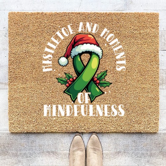 Let Your Mental Health Be Merry and Bright Holiday Coir Doormats