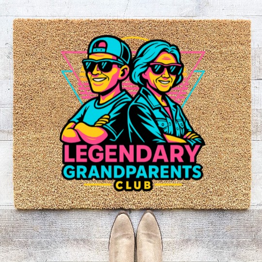 Legendary Grandparents Retro Neon Coir Doormats