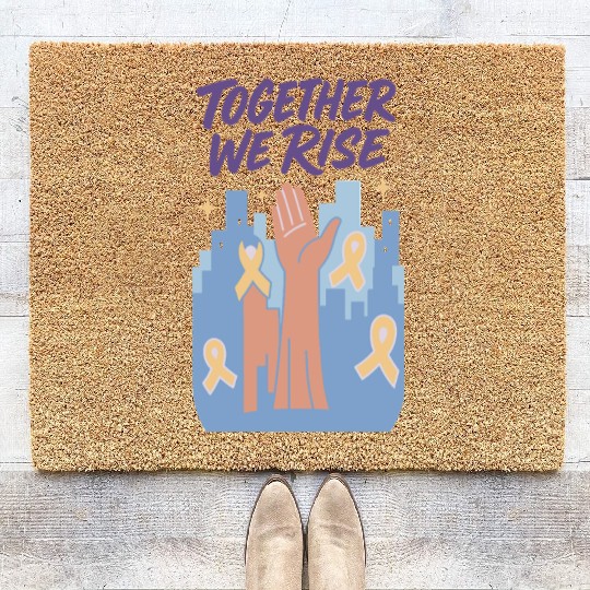 Together We Rise │ Childhood Cancer Awareness	 Coir Doormats