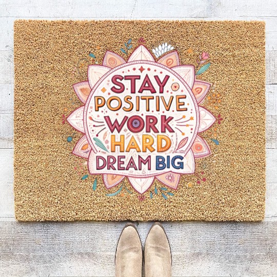 Inspirational Mandala with Motivational Quotes Coir Doormats