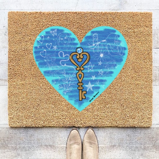 Girlhood in light blue Coir Doormats