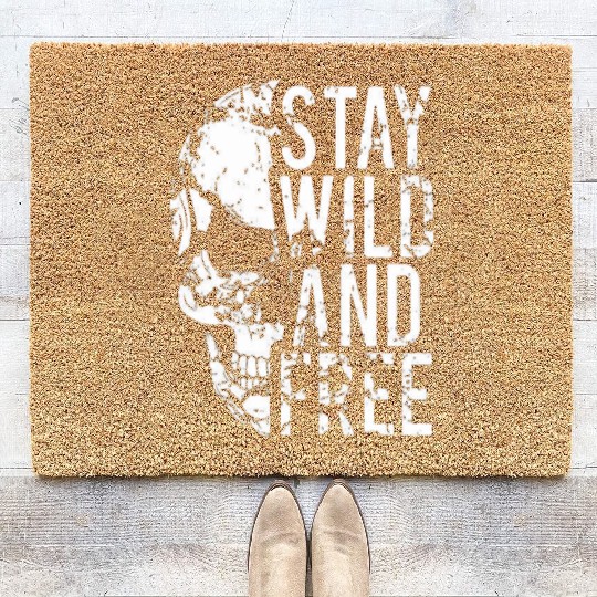 Earth Skull Stay Wild Message Coir Doormats