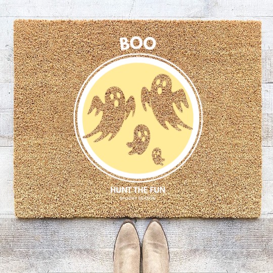 Boo Ghost Halloween Spooky Season Coir Doormats