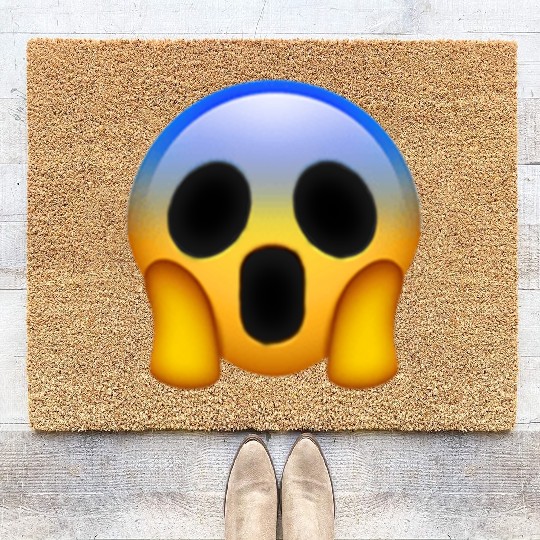Expressive Scream Emmoticon Coir Doormats
