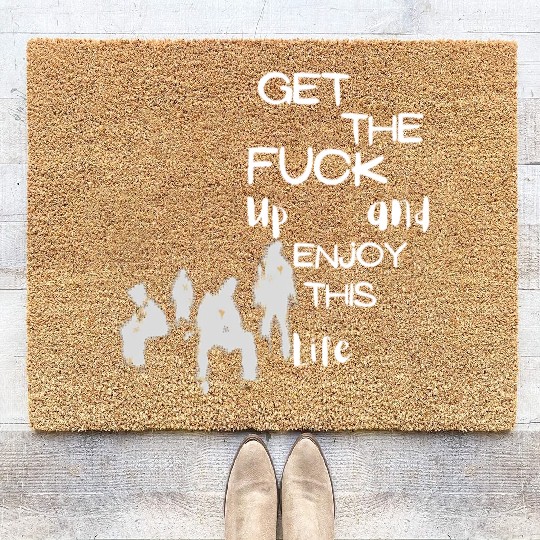Bold Life Affirmation with Silhouettes Coir Doormats