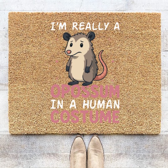 Humorous Opossum Costume Gift Coir Doormats