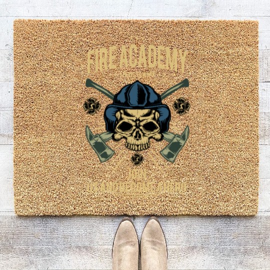 Fire Academy Skull Hero Design Coir Doormats