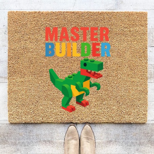 Master Builder T Rex Dinosaur Gift Idea  Coir Doormats