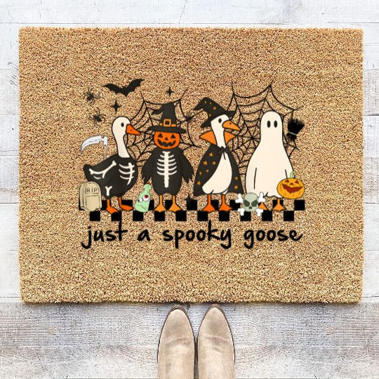 Just A Spooky Goose Halloween Costume Silly Goose Coir Doormats