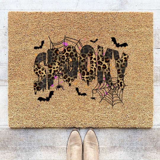 Spooky Season Leopard Halloween Spooky For Girls Coir Doormats