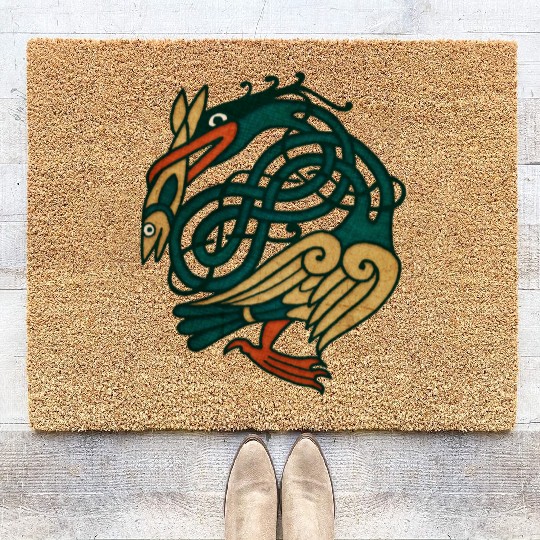 Celtic Art Bird With Fish Coir Doormats