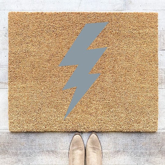 thunder lightning bolt flash Coir Doormats