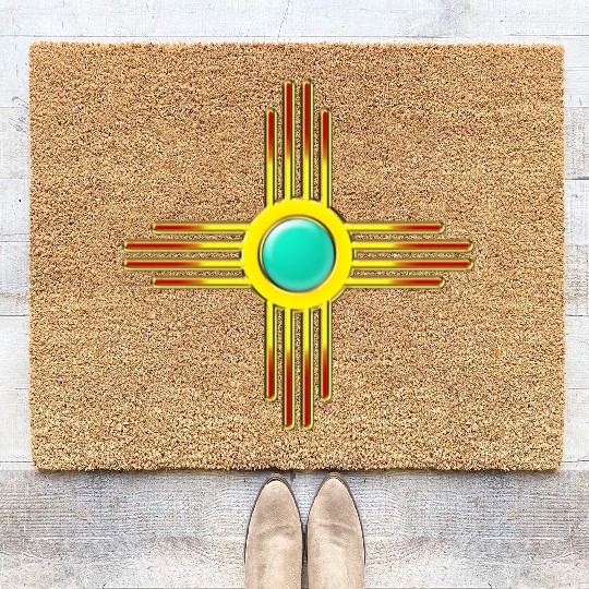 Zia Sun, Zia Pueblo, New Mexico, Sun Symbol, DD 1 Coir Doormats