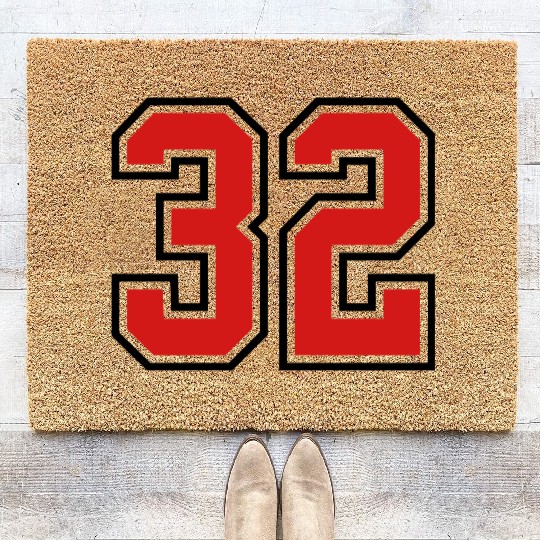 32 sports jersey football number Coir Doormats