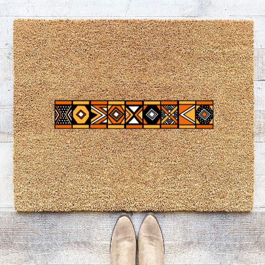 African stripe pattern Coir Doormats