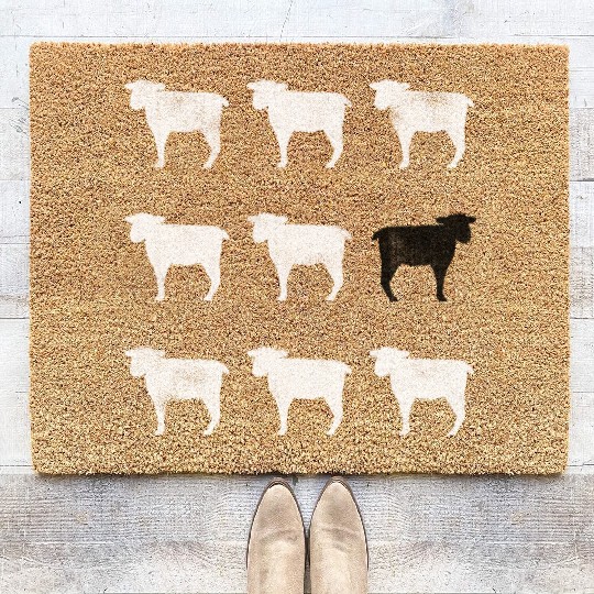Many White Sheep: One Black Sheep Coir Doormats
