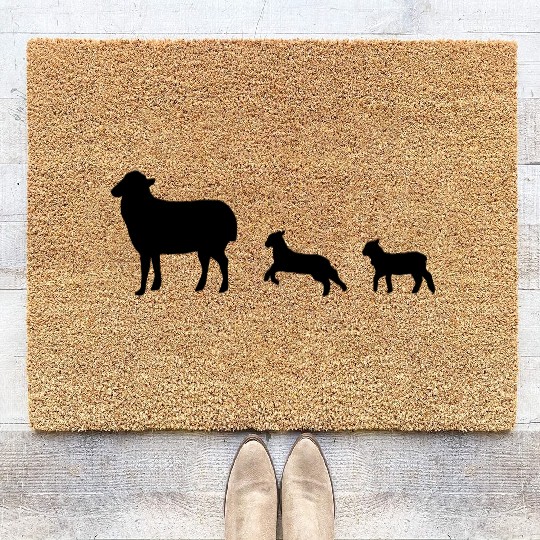 Sheep, lamb, lambs Coir Doormats