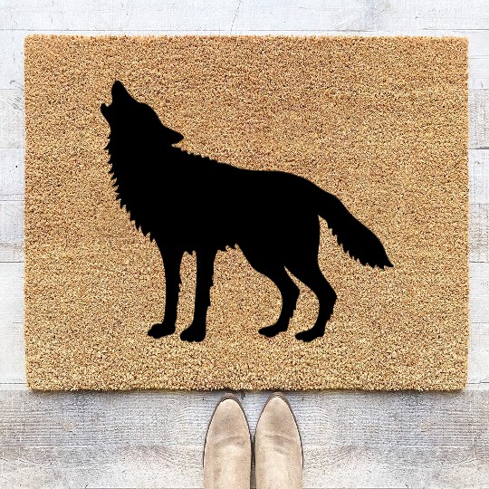 Howling Wolf (Silhouette) Coir Doormats