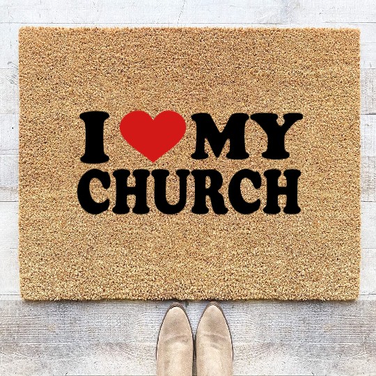 I Love my church Coir Doormats