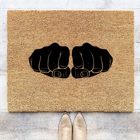 fist black power Coir Doormats