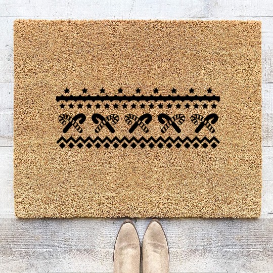 christmas candy canes Coir Doormats