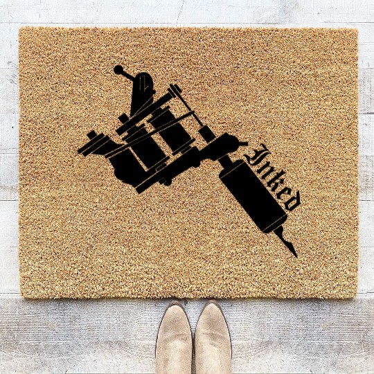 Inked Tattoo Gun Coir Doormats