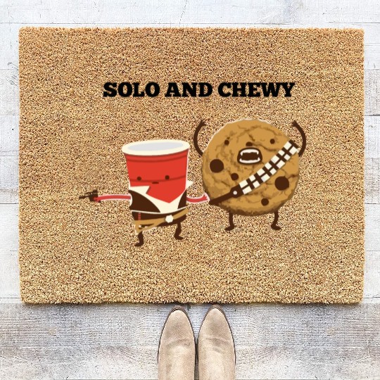 Funny star wars han solo and chewbacca Coir Doormats