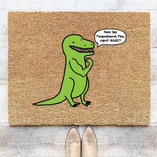 Funny gym t-rex Coir Doormats