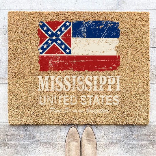 Mississippi Flag - Vintage Look Coir Doormats