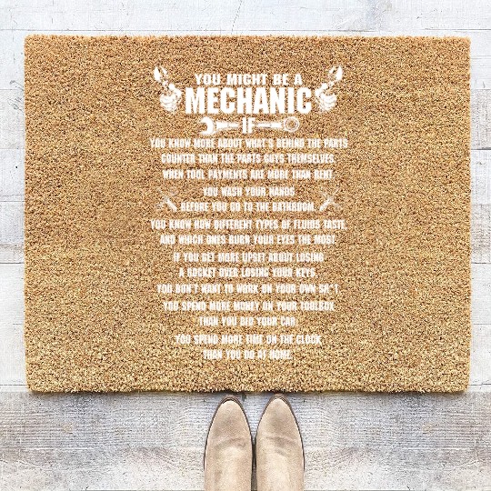 Mechanic mechanic mechanical heart tattoo anime Coir Doormats