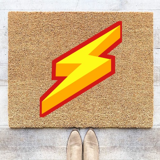 Lightning Bolt Design Coir Doormats