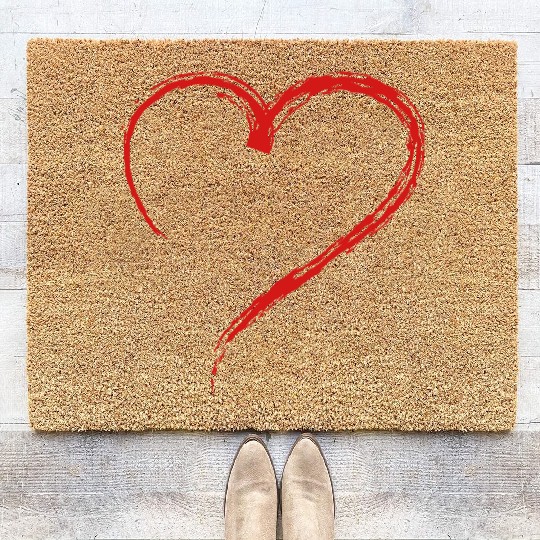 Heart Sketch 1c Coir Doormats
