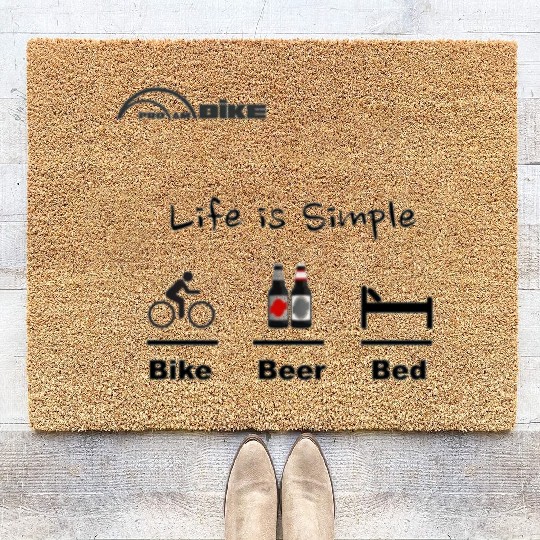 Cycling Coir Doormats - Life is Simple - Bike - Beer - B