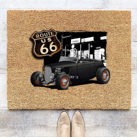 Route 66 1932 Ford Roadster Coir Doormats