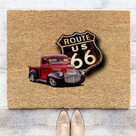 Route 66 Street Rod Coir Doormats