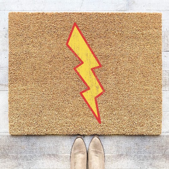 Vintage Lightning Bolt Coir Doormats