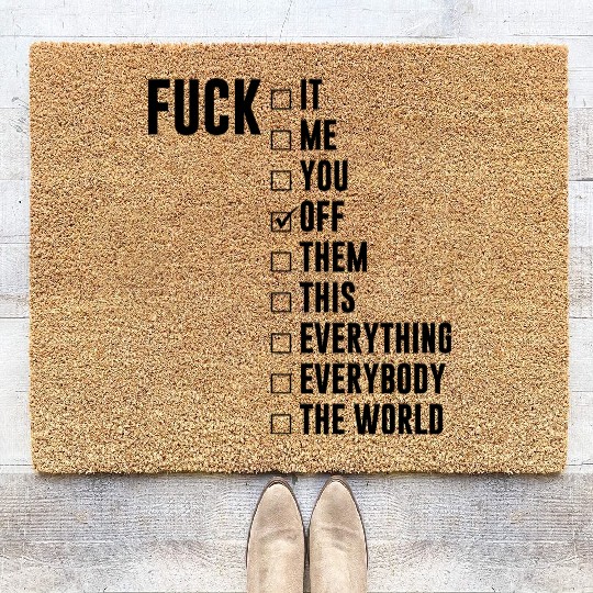 Fuck Off Checklist Coir Doormats
