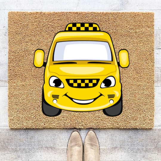 Taxi design art Coir Doormats