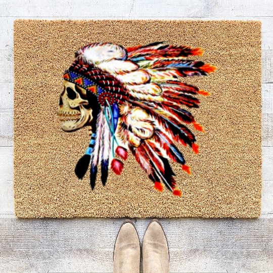 skull headdress Coir Doormats