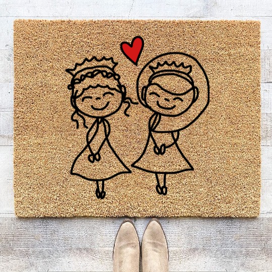gay couple Coir Doormats