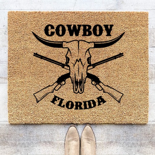 buffalo skull Coir Doormats