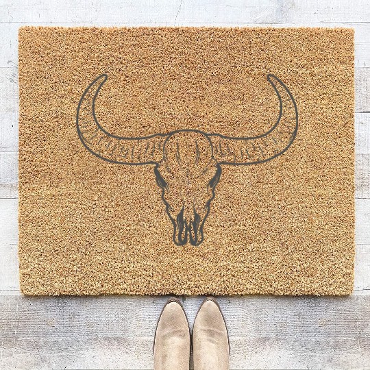 buffalo skull Coir Doormats