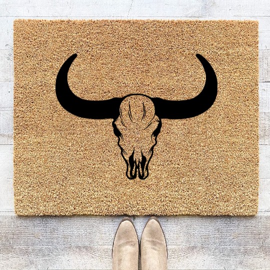 buffalo skull Coir Doormats