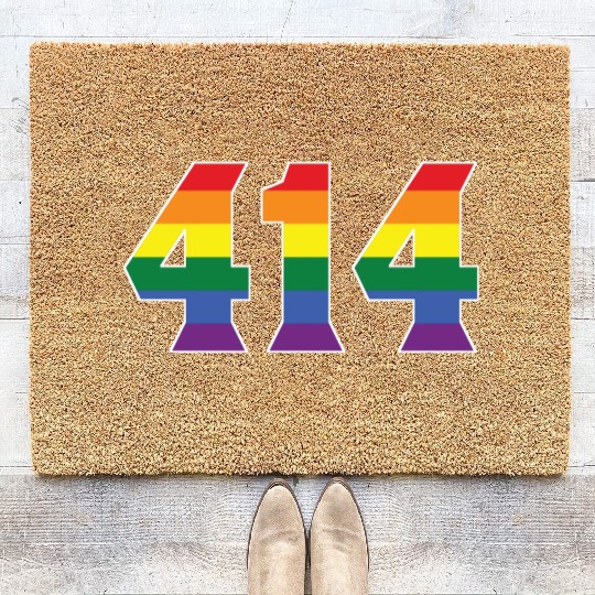 Gay Pride 414 Milwaukee Area Code Coir Doormats