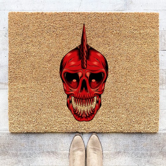 punk skull Coir Doormats