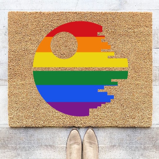Rainbow Death Star Coir Doormats
