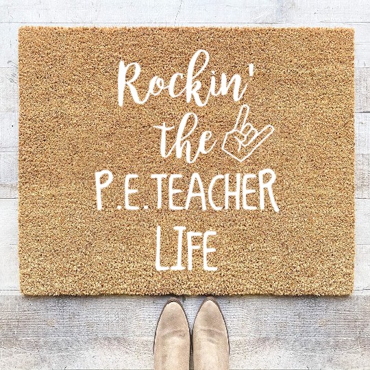 Rocking The PE Teacher Life Coir Doormats
